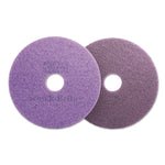 Diamond Floor Pads, 16" Diameter, Purple, 5/carton