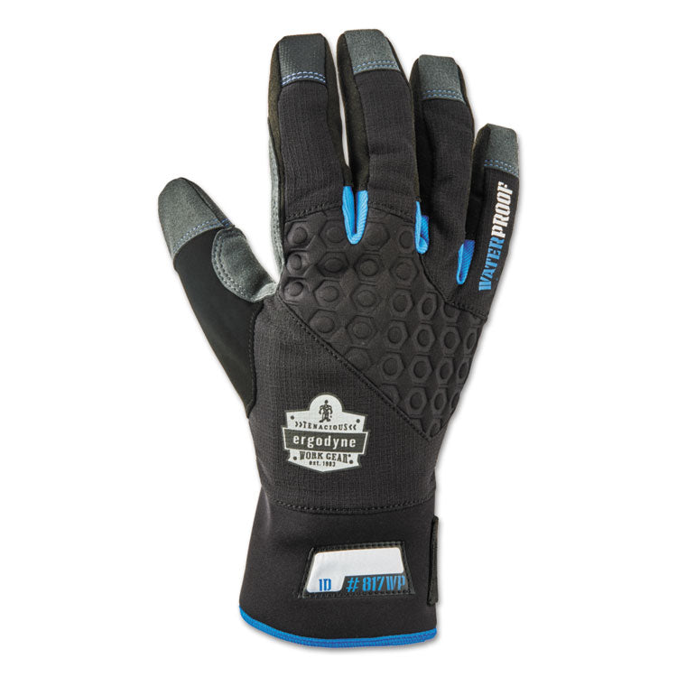 Proflex 817WP Reinforced Thermal Waterproof Utility Gloves, EN388: 3423X, Medium, Black, Pair