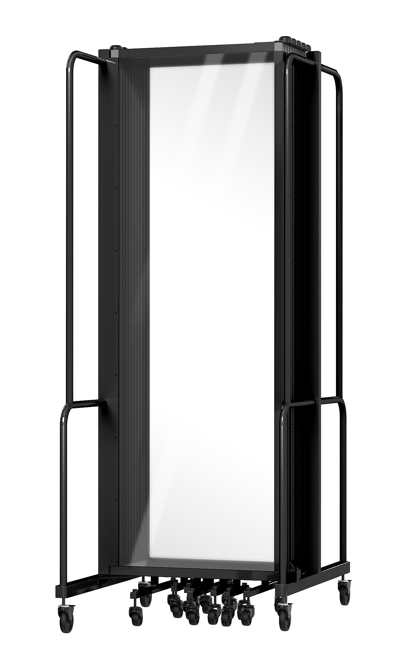 National Public Seating Robo Series 11-Panel Folding Mobile Room Divider, 72"H x 256"W, Clear Acrylic (RDB6-11CA)