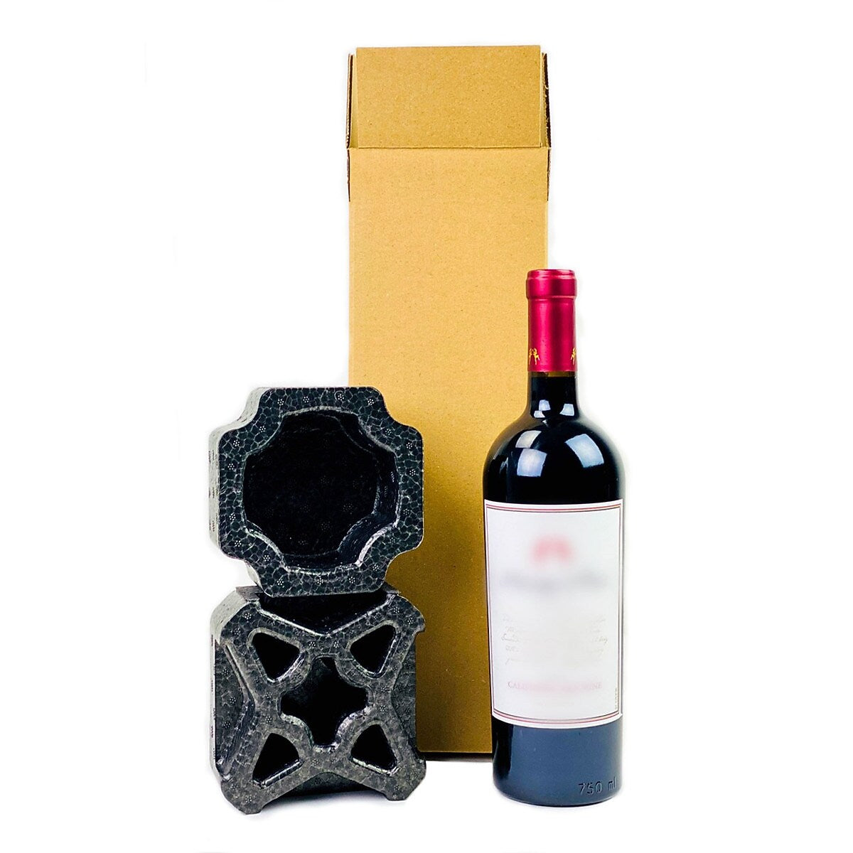 5" x 5" x 15" Wine Single Bottle Shipping Box, 200# Mullen Rated, Kraft, 12/Pack (WSS12)