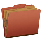 Pendaflex Moisture Resistant Heavy Duty Classification Folder, 2-Dividers, 2" Expansion, Letter Size, Brick Red, 10/Box (1257R)