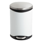 Step-On Medical Receptacle, 3 gal, Steel, White