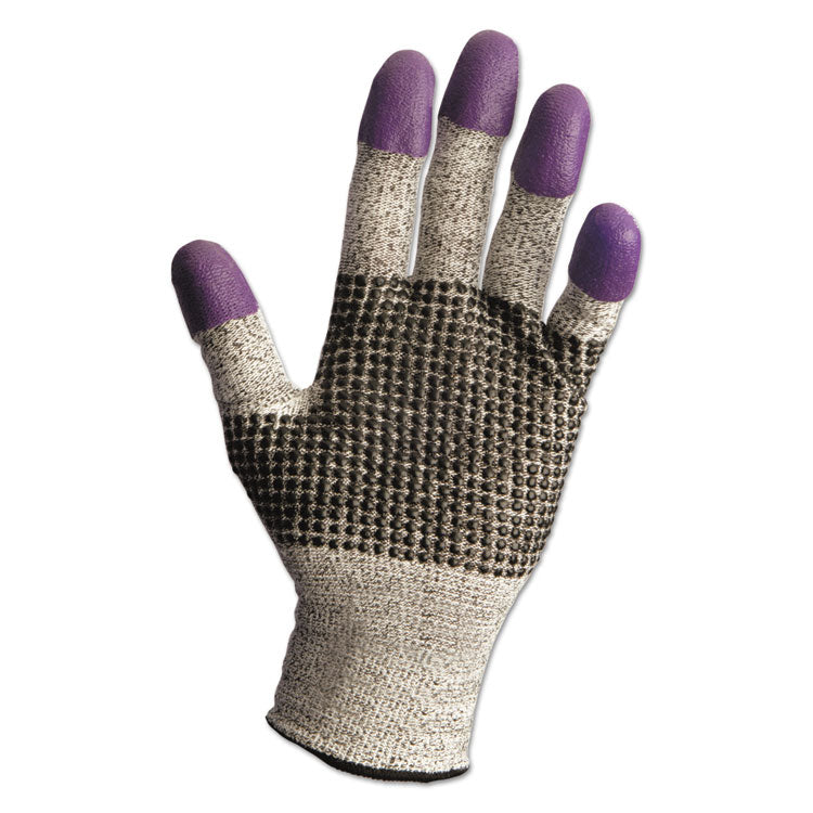 G60 PURPLE NITRILE* Cut-Resistant Gloves, EN388: 4340, 9.45" Long, Large (Size 9), Black/White, Pair