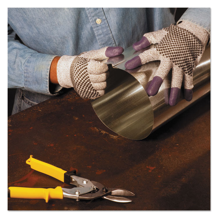 G60 PURPLE NITRILE* Cut-Resistant Gloves, EN388: 4340, 9.45" Long, Large (Size 9), Black/White, Pair