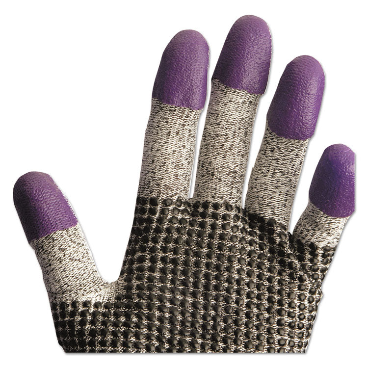 G60 PURPLE NITRILE* Cut-Resistant Gloves, EN388: 4340, 9.45" Long, Large (Size 9), Black/White, 12 Pairs/Carton
