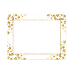 Royal Consumer Star Halographic Gold Foil Certificate Paper, Gold/White, 25/Pack (GEO49951)