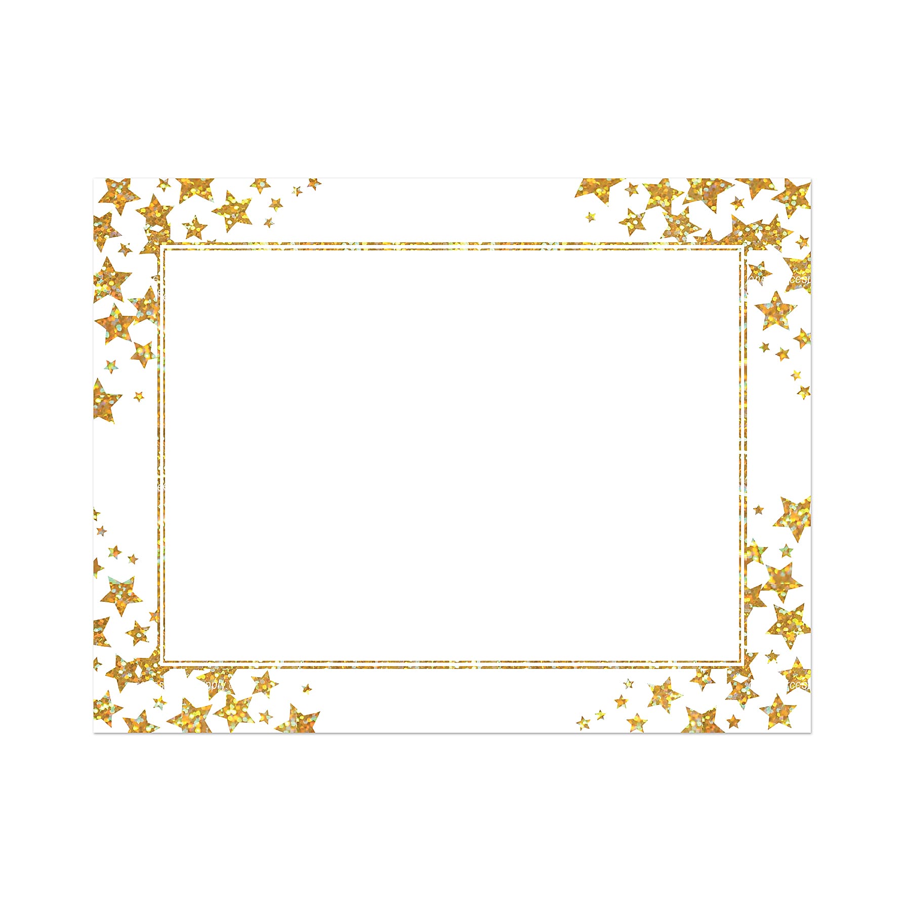 Royal Consumer Star Halographic Gold Foil Certificate Paper, Gold/White, 25/Pack (GEO49951)