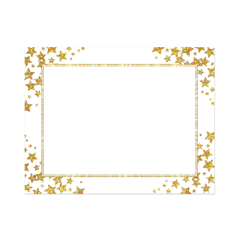 Royal Consumer Star Halographic Gold Foil Certificate Paper, Gold/White, 25/Pack (GEO49951)