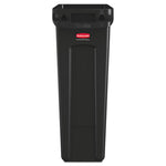 Slim Jim with Venting Channels, 23 gal, Plastic, Black