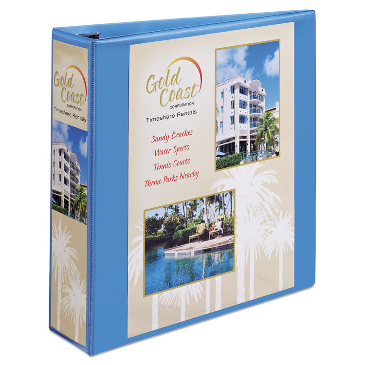 Heavy-Duty Non Stick View Binder With Durahinge And Slant Rings, 3 Rings, 2" Capacity, 11 X 8.5, Light Blue, (5501)