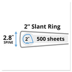 Heavy-Duty Non Stick View Binder With Durahinge And Slant Rings, 3 Rings, 2" Capacity, 11 X 8.5, Light Blue, (5501)