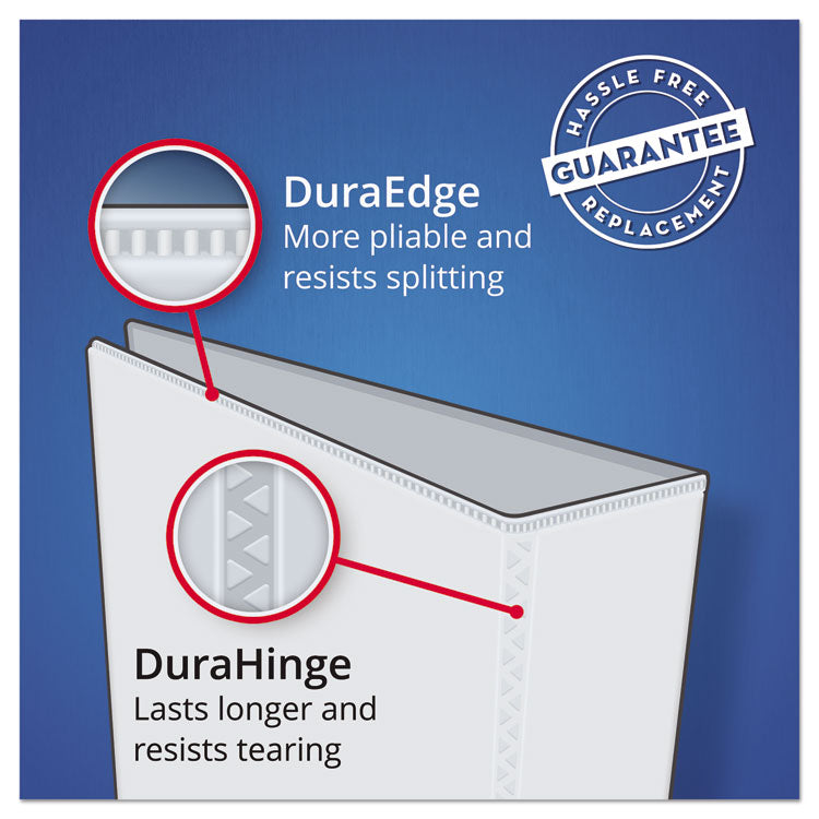 Heavy-Duty Non Stick View Binder With Durahinge And Slant Rings, 3 Rings, 2" Capacity, 11 X 8.5, Light Blue, (5501)
