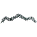 Nearly Natural 9-ft Flocked Artificial Christmas Garland with 50 Warm White LED Lights (W1310)