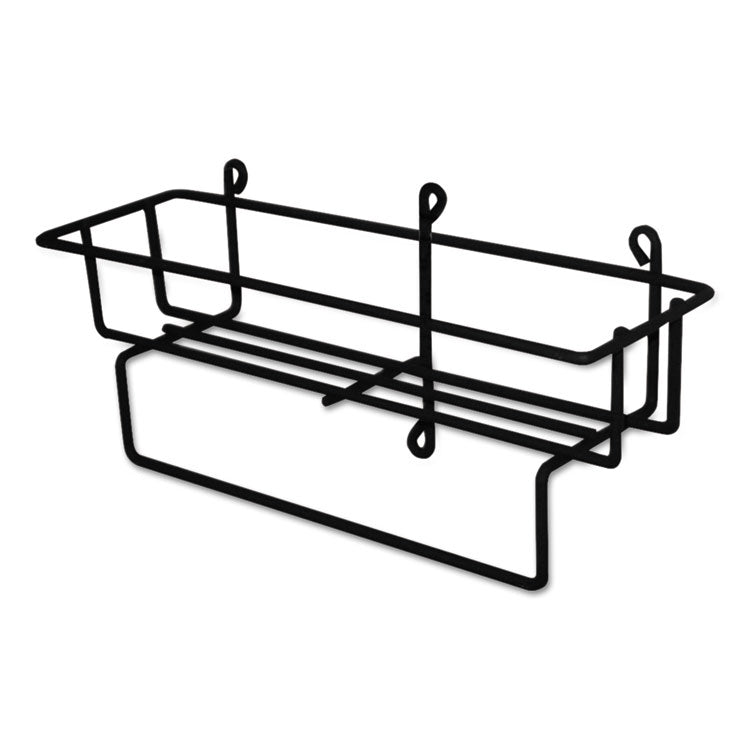 Wall-Mount Wire Basket for 5 L RTD Cleaning Solution Bottles, 20" x 26" x 13.3" to 14", Black, 12/Carton
