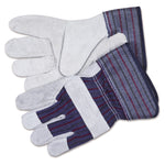 Men's Split Leather Palm Gloves, Gunn Cut, Wing Thumb, X-Large, Gray, Pair