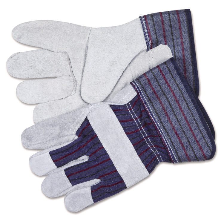 Men's Split Leather Palm Gloves, Gunn Cut, Wing Thumb, X-Large, Gray, Pair