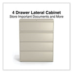 Alera 4-Drawer Lateral File Cabinet, Letter/Legal Size, Lockable, 52.5"H x 42"W x 18.63"D, Putty (ALEHLF4254PY)