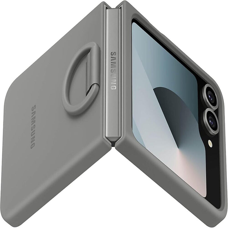 Samsung Silicone Phone Case for Galaxy Z Flip6, Shock Absorbing, Gray (EF-PF741TJEGUS)