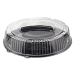 Round Catering Tray with Dome Lid, 16" Diameter, Black/Clear, Plastic, 25/Carton