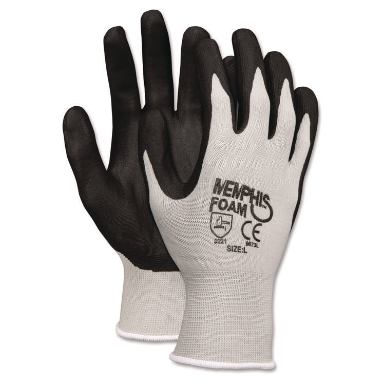 Economy Foam Nitrile Gloves, EN388: 3221, X-Large, Black/Gray, 12 Pairs