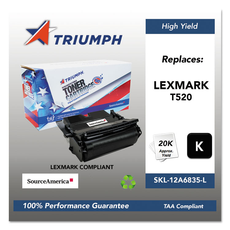 751000nsh0209 Remanufactured 12a6835 High-Yield Toner, 20,000 Page-Yield, Black