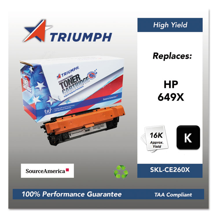 751000nsh1114 Remanufactured Ce260x (649x) High-Yield Toner, 17,000 Page-Yield, Black