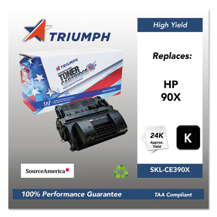 751000nsh1222 Remanufactured Ce390x (90x) High-Yield Toner, 24,000 Page-Yield, Black