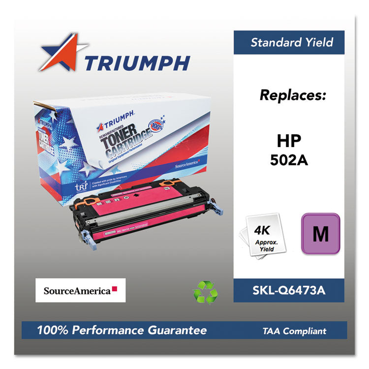 751000nsh0298 Remanufactured Q6473a (502a) Toner, 4,000 Page-Yield, Magenta