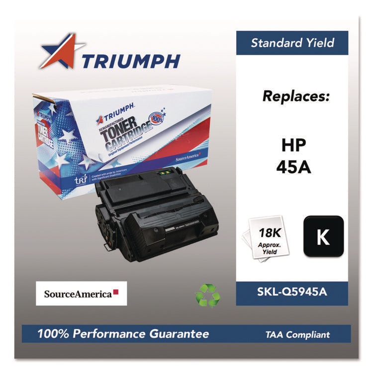 751000nsh0356 Remanufactured Q5945a (45a) Toner, 18,000 Page-Yield, Black