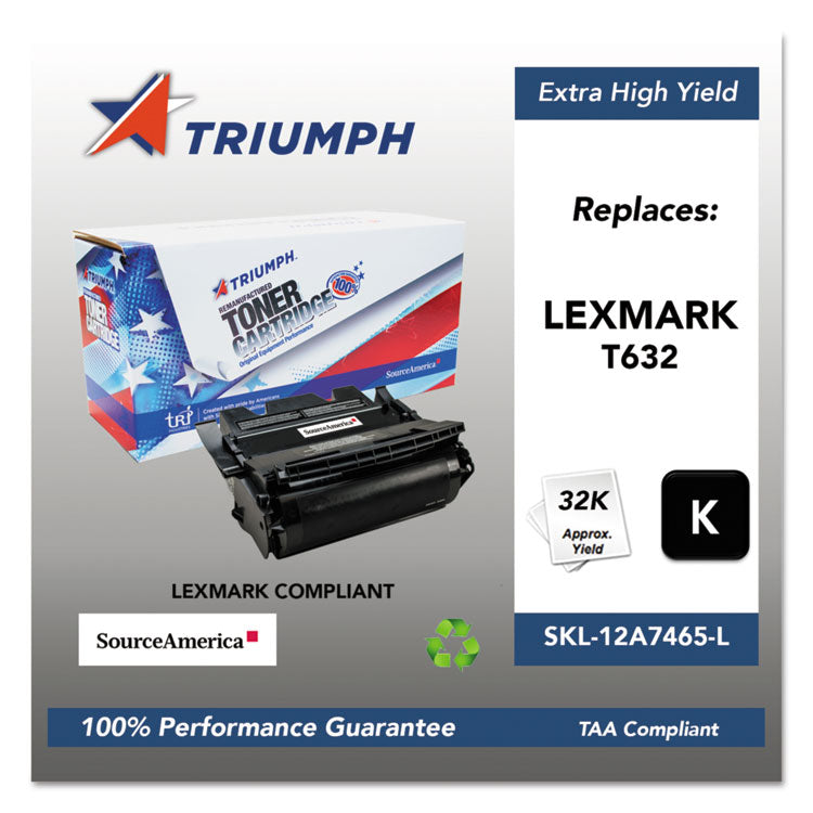 751000nsh0385 Remanufactured 12a7465 Extra High-Yield Toner, 6,000 Page-Yield, Black