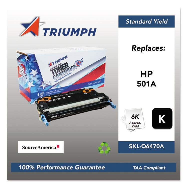 751000nsh0295 Remanufactured Q6470a (501a) Toner, 6,000 Page-Yield, Black