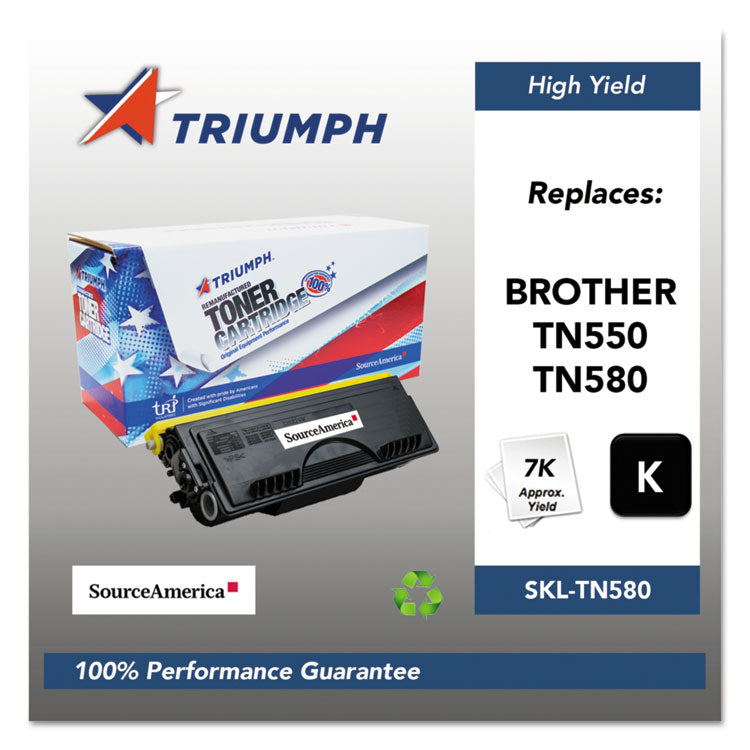 751000nsh0349 Remanufactured Tn580 High-Yield Toner, 7,000 Page-Yield, Black