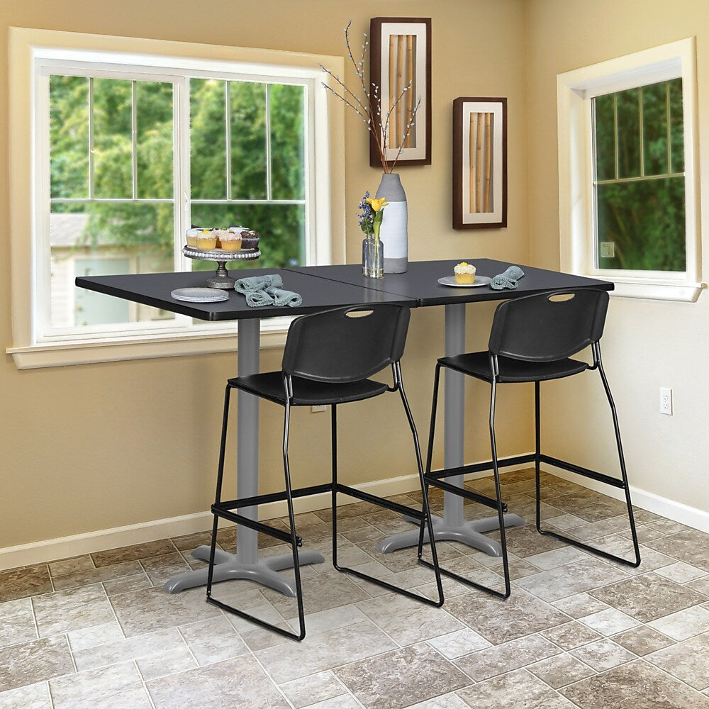Regency Cain Square Laminate Cafe High X Base Table, 36"D x 36"W, Grey (TCB3636GYGY)