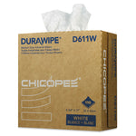 Durawipe Medium-Duty Industrial Wipers, 3-Ply, 8.8 x 17, White, 110/Box, 12 Box/Carton
