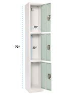 AdirOffice 72'' 3-Tier Misty Green Storage Locker (ADI629-203-MGRN)