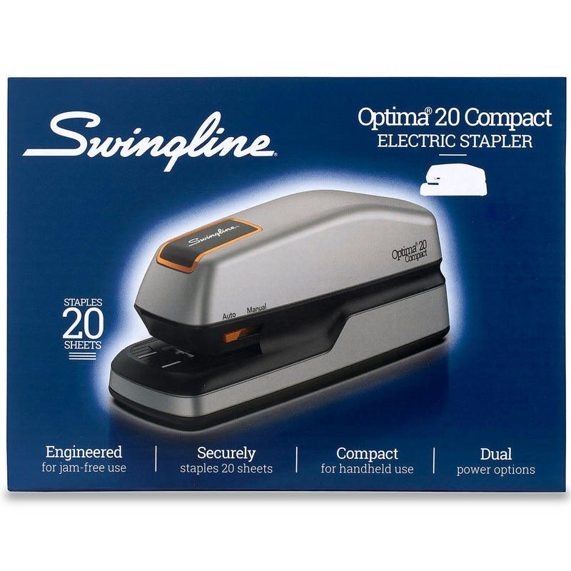 Swingline Optima 20 Electric Stapler, 20-Sheet Capacity, Gray/Silver (48207)