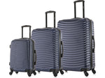 DUKAP Adly 3-Piece Hardside Spinner Luggage Set, TSA Checkpoint Friendly, Navy Blue (DKADLSML-BLU)
