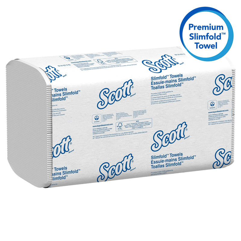 Scott Control Plus+ Slimfold Recycled Multifold Paper Towels, 1-ply, 90 Sheets/Pack, 24 Packs/Carton (04442)