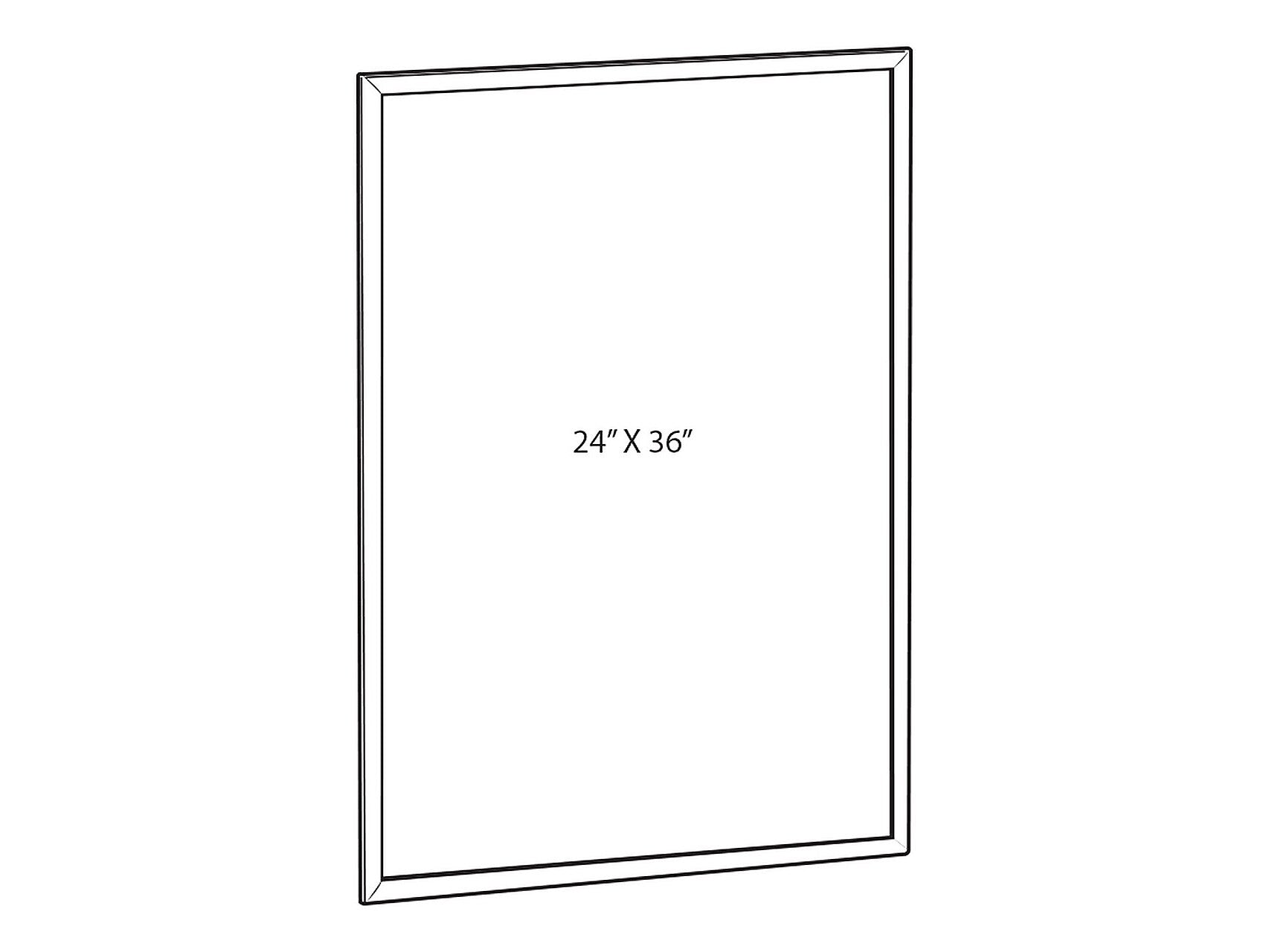 Azar Poster Holder, 24" x 36", Wall Mounted, Silver, Aluminum (300234-SLV)