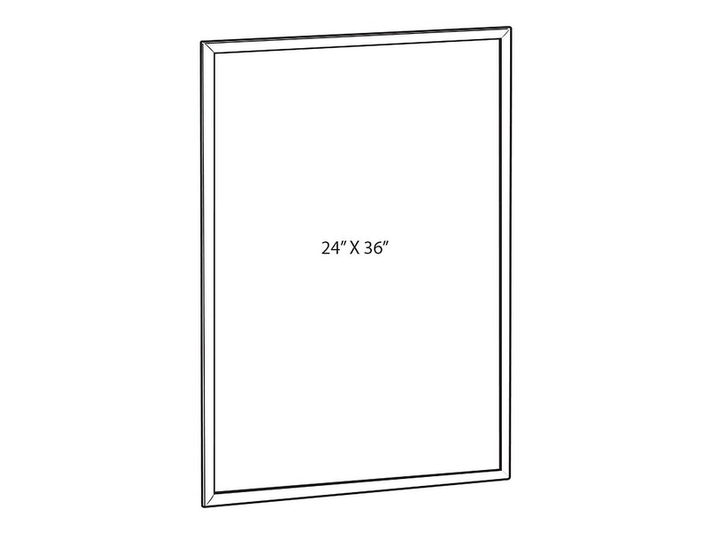 Azar Poster Holder, 24" x 36", Wall Mounted, Silver, Aluminum (300234-SLV)
