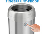 HLS Commercial Stainless Steel Trash Can with Open Lid, 13-Gallon, Silver (HLS13STR)