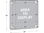 Azar Sign Holder, 20" x 20", Wall Mounted, Gold, Acrylic, 4/Pack (105520-GLD-4PK)