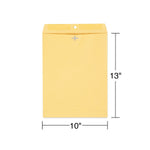 Staples Kraft Clasp & Moistenable Glue Catalog Envelopes, 10" x 13", Brown, 100/Box (ST187039-CC)