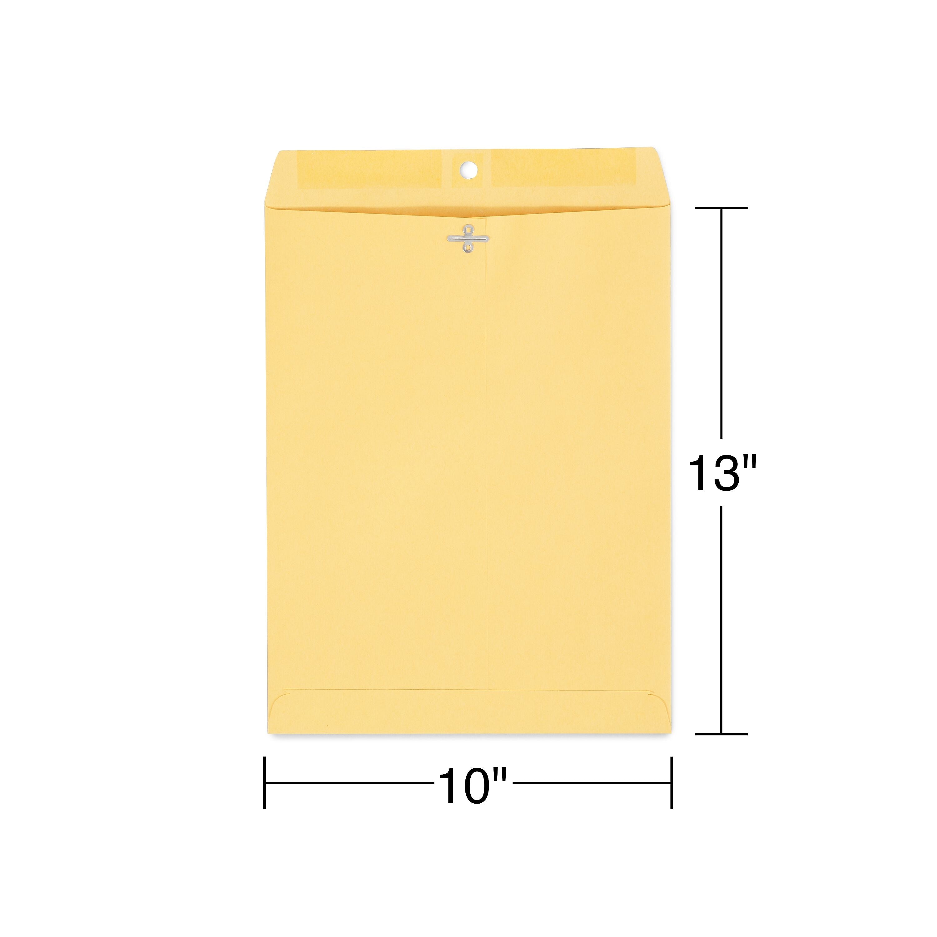 Staples Kraft Clasp & Moistenable Glue Catalog Envelopes, 10" x 13", Brown, 100/Box (ST187039-CC)