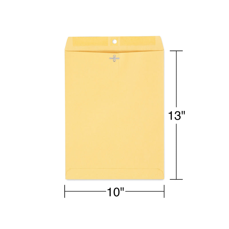 Staples Kraft Clasp & Moistenable Glue Catalog Envelopes, 10" x 13", Brown, 100/Box (ST187039-CC)