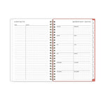 2026 Blue Sky Bespoke Letterpress Pomegranate Blush 5" x 8" Calendar Year Weekly & Monthly Planner, Faux Leather Cover (156222)