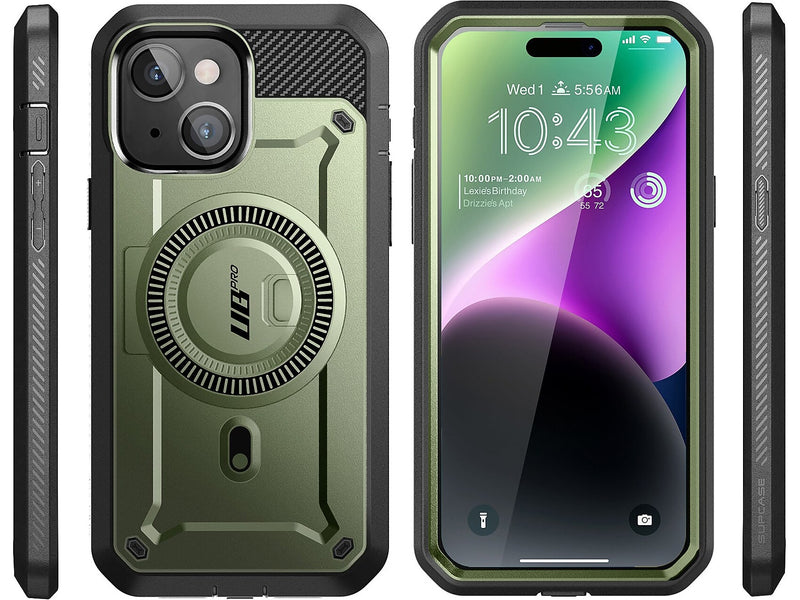 SupCase Unicorn Beetle PRO MAG Rugged Case for iPhone 15, Dark Green (SUP-iPhone2023-6.1-MagPro-SP-Guldan)