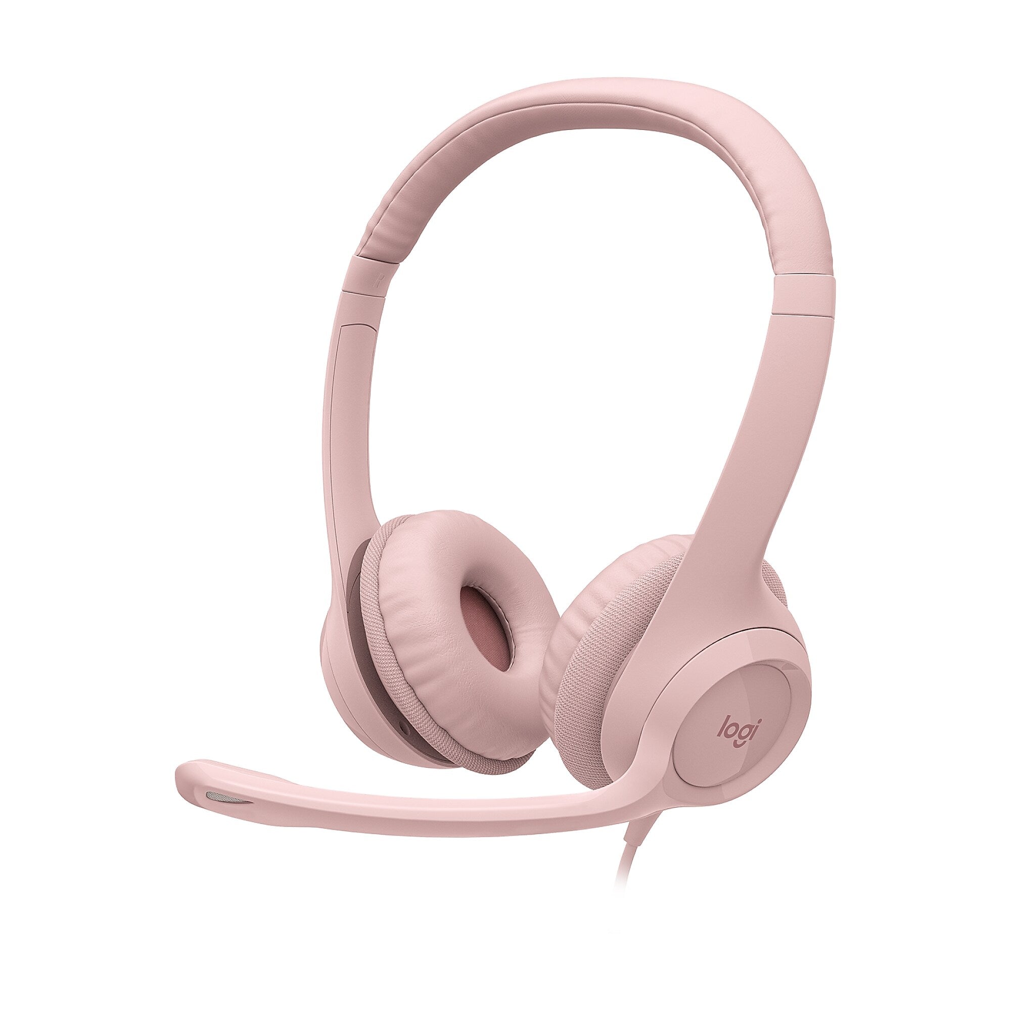 Logitech H390 Wired Headset For PC/Laptop, Rose Noise Canceling Stereo Computer Headset, USB-A (981-001280)