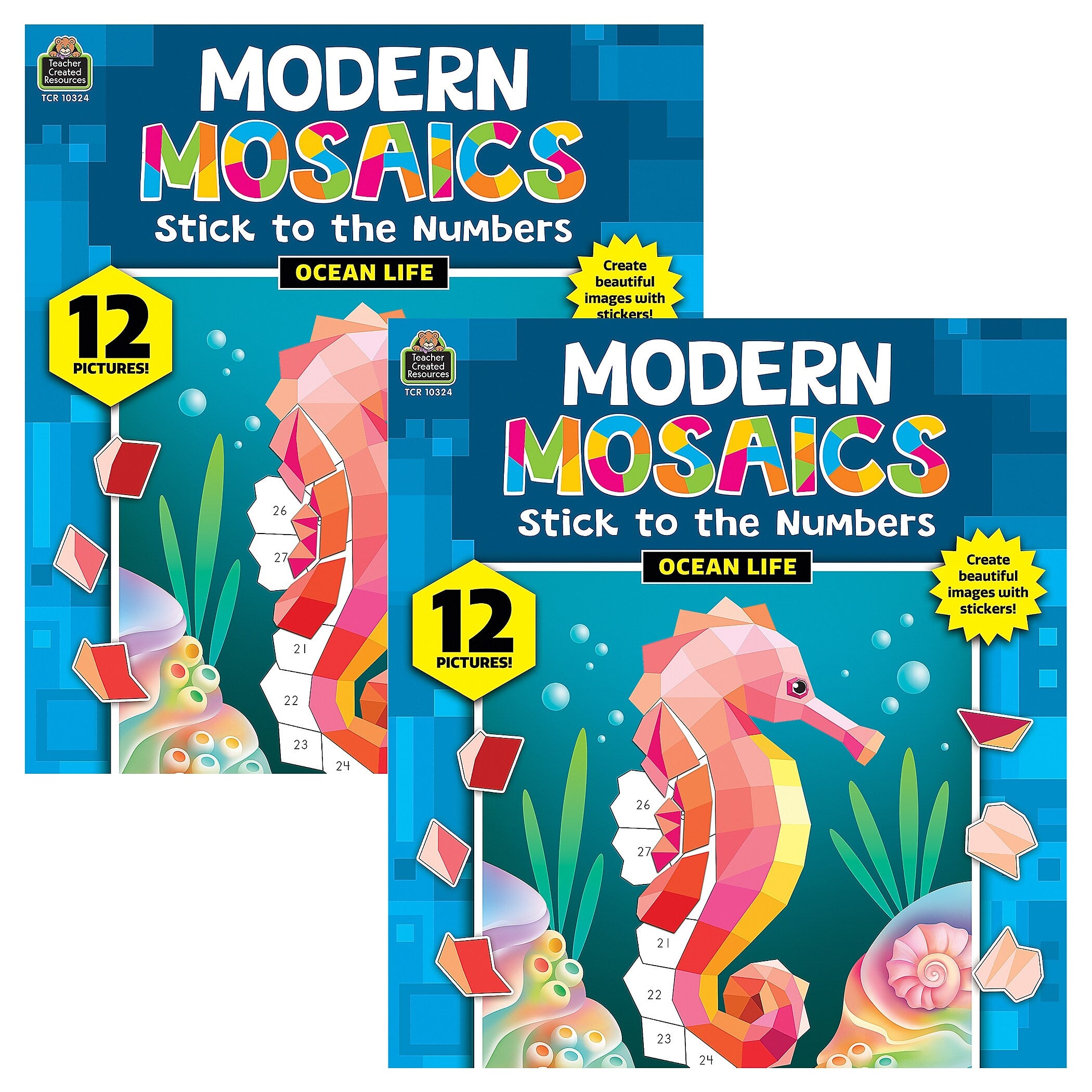 Teacher Created Resources Modern Mosaics: Ocean Life Activity Book, 2/Bundle (TCR10324-2)