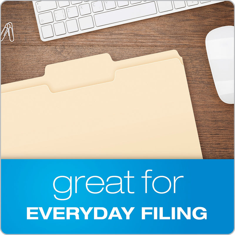 Pendaflex File Folder, 1-Tab, Letter Size, Manila, 100/Box (R752 1/3-2)